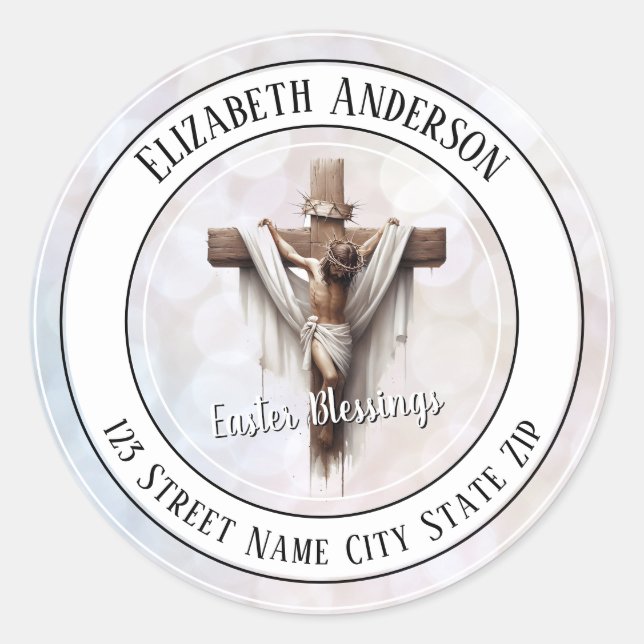 Adesivo Esperança Radiante no Selo de Envelope da Cruz (Frente)