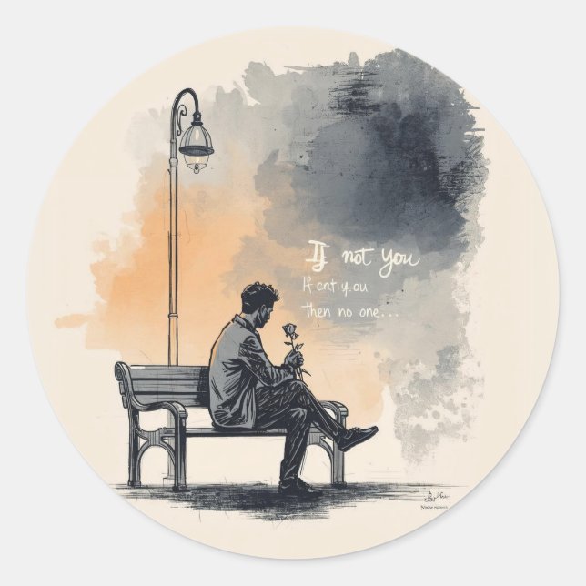 Adesivo Esperando com um Rosa - Amor sem voz (Frente)