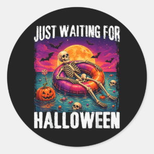 Adesivo Esperando Pelo Verão do Halloween Esqueleto Homens
