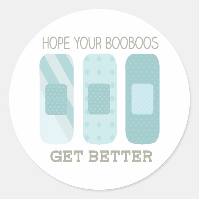 Adesivo Espero que o seu Boo Boos melhore (Frente)