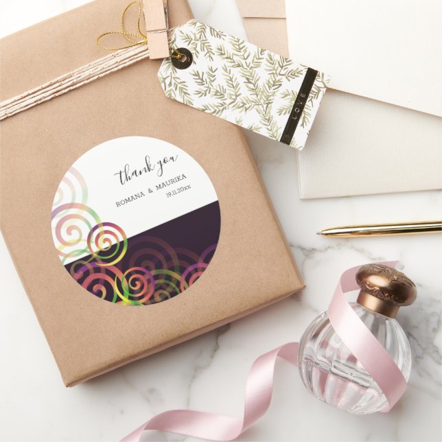 Adesivo Espirais Do Arco-Íris Em Profundo Roxo (Presentear)