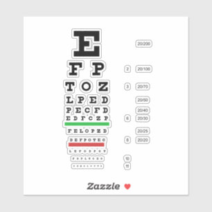 Adesivo Espiral de Design de Optometria com Testes Oculare