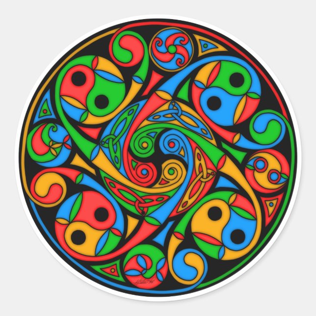 Adesivo Espiral De Vidro Céltico (Frente)