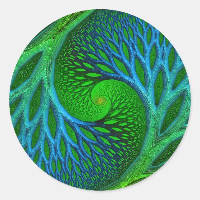 Adesivo Espiral Fractal da Árvore da Vida (Frente)