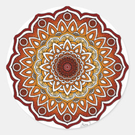 Adesivo Espiral Laranja e Castanho e Mandala Floral