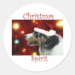 Adesivo Espírito de Natal de Pastor Australiano - Sticker
