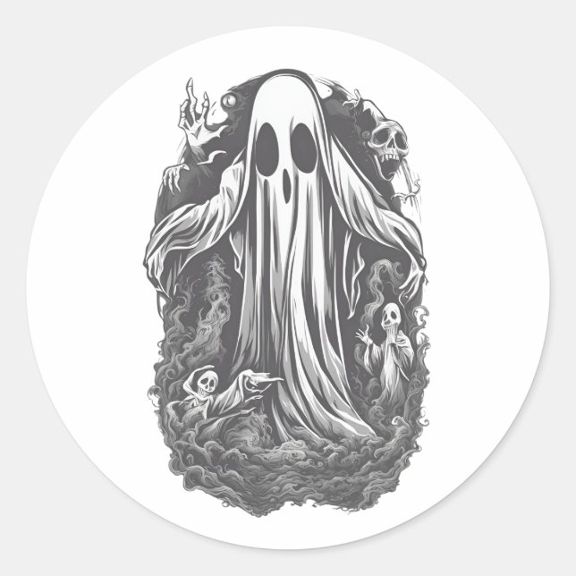 Adesivo Espírito do Dia das Bruxas 8, horrível, assustador (Frente)