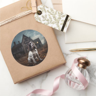 Adesivo Espírito Inglês do Springer Spaniel Halloween