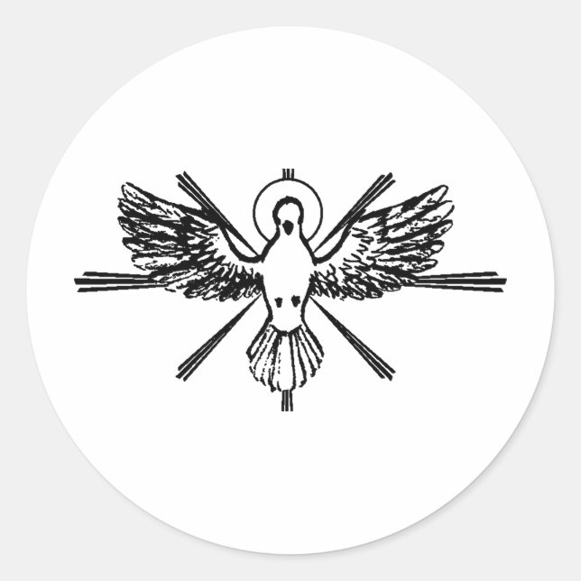 Adesivo Espírito Santo em forma de pomba (Frente)