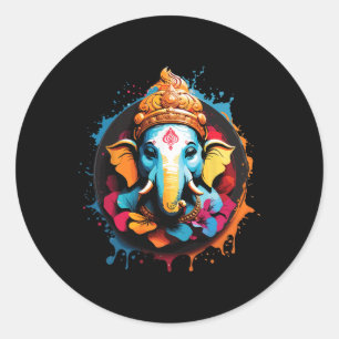 Adesivo Espiritual Hindu Ganesha Festival Retro Diwali Yog