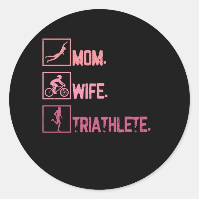 Adesivo Esporte Mãe Esposa Triathleta Triathlon Nadando Ci (Frente)