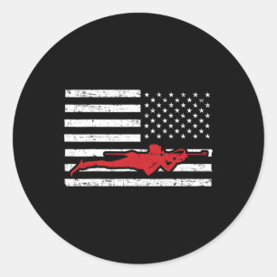 Adesivo Esportes de Biatlo Maratona Esqui EUA Bandeira Ame