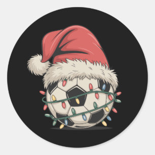Adesivo Esportes de Natal Santa Hat da Bola de Futebol