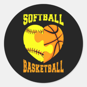 Adesivo Esportes de softball basquete atividade cardíaca h