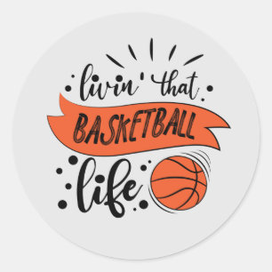 Adesivo Esportes de texto para a vida no basquete legal