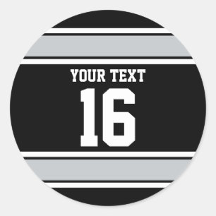 Adesivo Esportes Personalizados Black and Silver Stripes