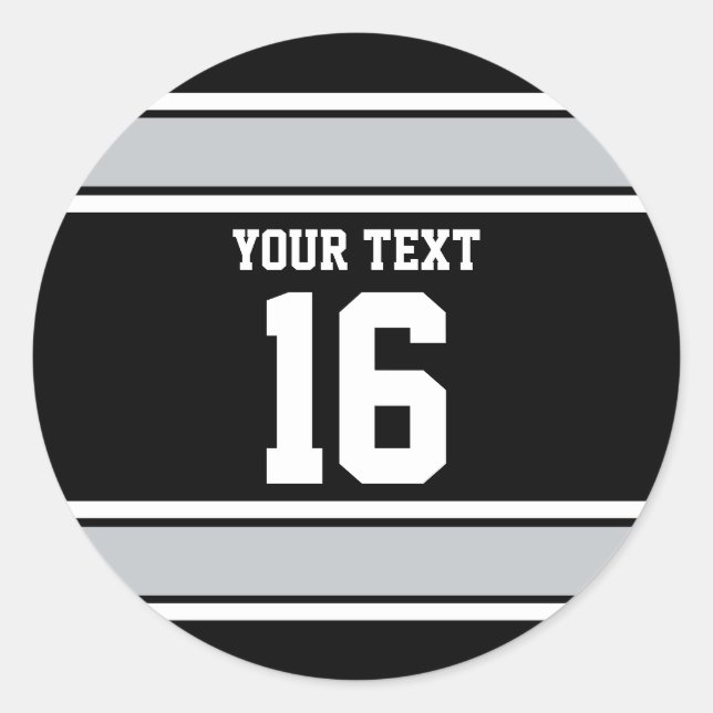 Adesivo Esportes Personalizados Black and Silver Stripes (Frente)