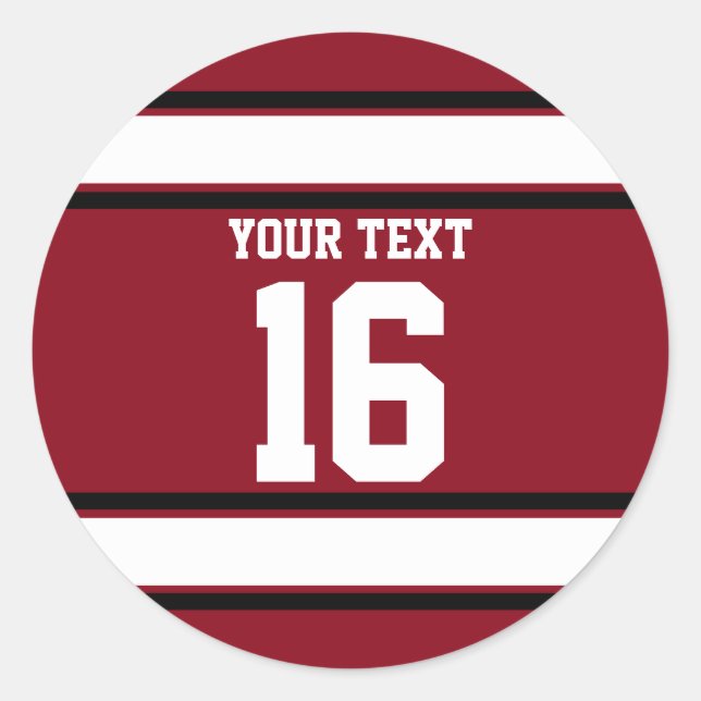 Adesivo Esportes Personalizados, Vermelho e Negro (Frente)