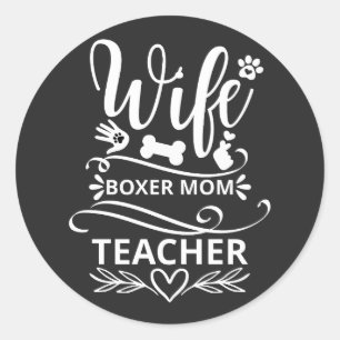 Adesivo Esposa Boxer Mãe Professora Engraçado Cachorro