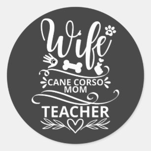 Adesivo Esposa Cane Corso Mãe Professora Engraçado Cachorr