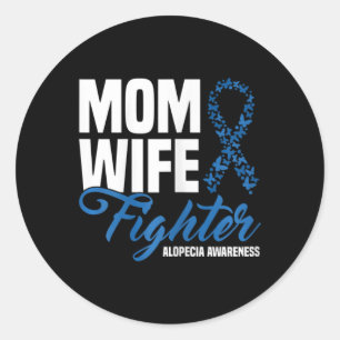 Adesivo Esposa Combatendo Fita Azul Alopecia Consciência