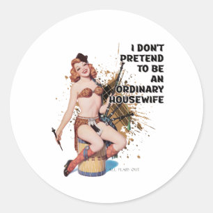 Adesivo Esposa Comum Retrô Mulher Doméstica Humor Pin-up G