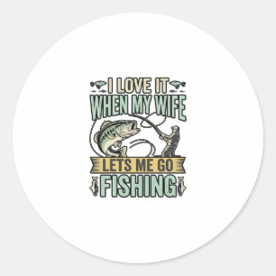 Adesivo Esposa engraçada me deixa ir para a pesca camisa v