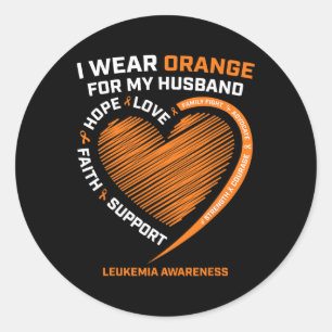 Adesivo Esposa Eu Visto Laranja Para Meu Marido Leucemia A