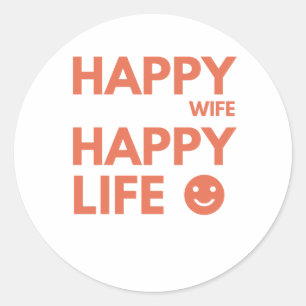 Adesivo Esposa Feliz, Vida Feliz – Citação Divertida de Ca