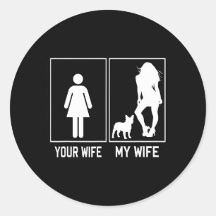 Adesivo Esposa Minha Esposa Brincadeira Francesa De Bulldo