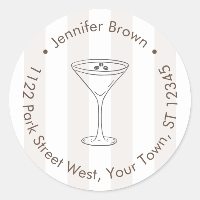 Adesivo Espresso Martini Love está criando endereço de ret (Frente)