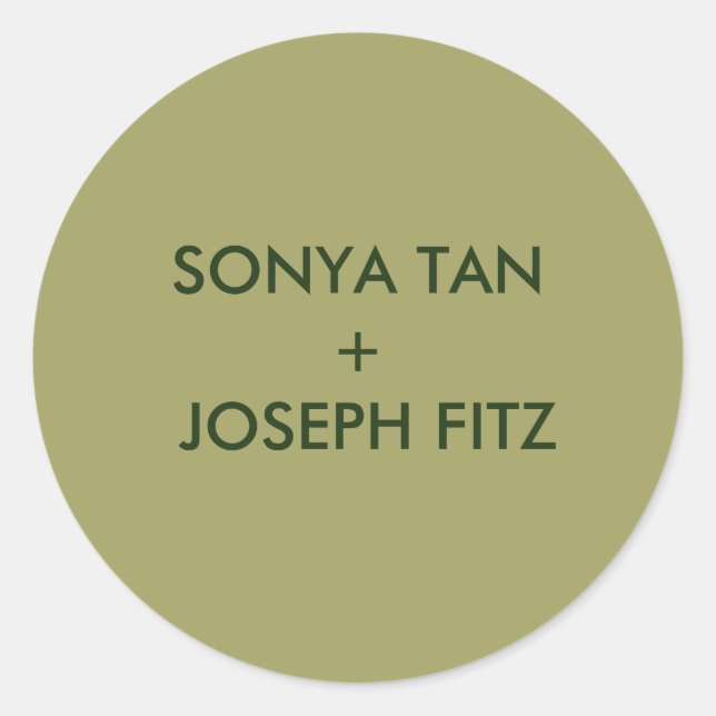 Adesivo Esquadra de Envelope Mínimo de Casamento Elegante (Frente)