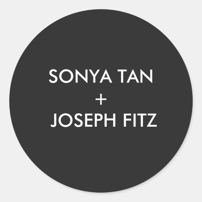 Adesivo Esquadra de Envelope Mínimo de Casamento Elegante (Frente)