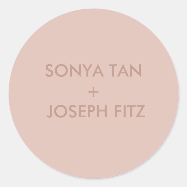 Adesivo Esquadra de Envelope Mínimo de Casamento Elegante (Frente)