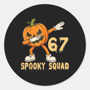 Adesivo Esquadrão Assustador Abóbora 67 Meme de Halloween