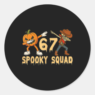 Adesivo Esquadrão Assustador Abóbora 67 Meme de Halloween 