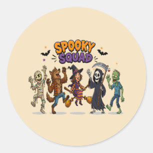 Adesivo Esquadrão Assustador Monstros Fofos de Halloween