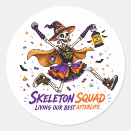 Adesivo Esquadrão de Esqueleto VIP de Halloween Gráfico