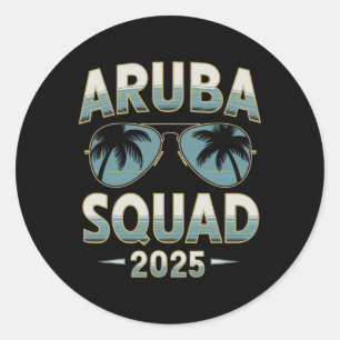 Adesivo Esquadrão de Férias de Aruba 2025 que Corresponde 