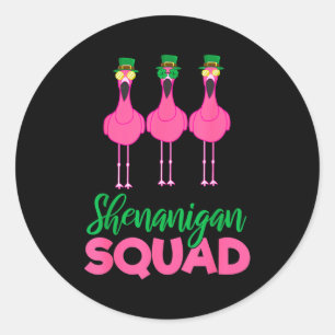 Adesivo Esquadrão de Flamingo Divertido Dia de São Patríci