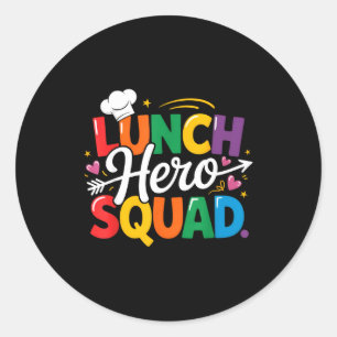 Adesivo Esquadrão de Heróis do Almoço Escolar Equipe de Fu