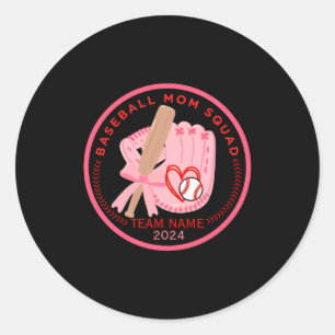 Adesivo Esquadrão de Mãe de Beisebol Personalizado Nome da