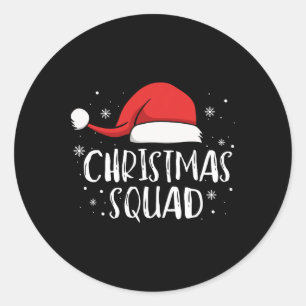 Adesivo Esquadrão de Natal Chapéu de Papai Noel Vermelho C