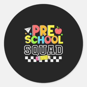 Adesivo Esquadrão de pré-escola feliz primeiro dia de aula