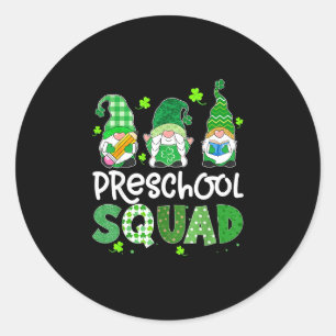 Adesivo Esquadrão de pré-escola gnomo professor trevo sort