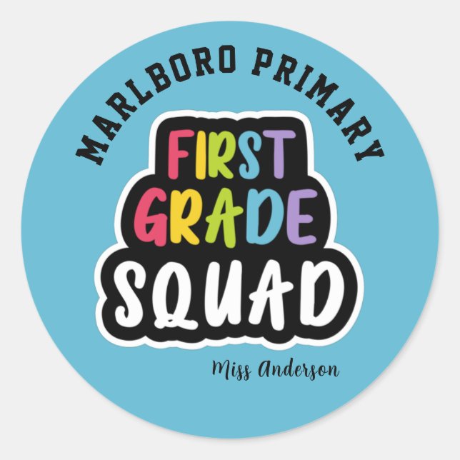 Adesivo Esquadrão de Professores do Primeiro Grau do Nome  (Frente)