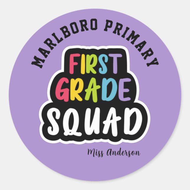 Adesivo Esquadrão de Professores do Primeiro Grau Nome da  (Frente)