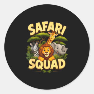 Adesivo esquadrão de safari design de equipe de animais da