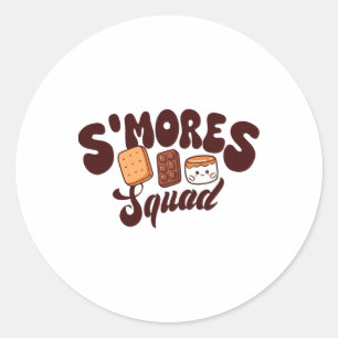 Adesivo Esquadrão de S'mores Acampamento Fogueira Chocolat