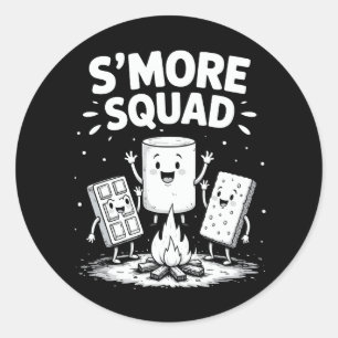 Adesivo Esquadrão de S'mores Acampamento Fogueira Fofa Mar